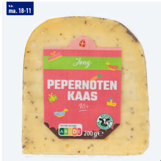 200 gr Pepernotenkaas voor €2,99 bij de Aldi