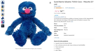 Peluche Barrio Sésamo Coco 37cm por 14,93€