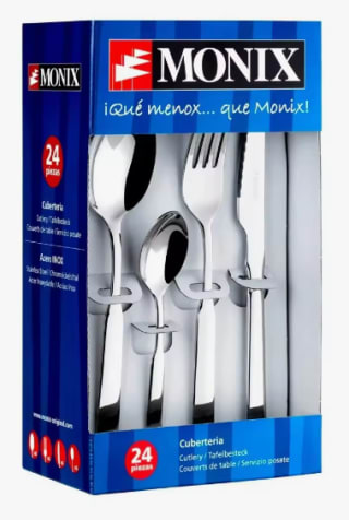 Monix Europa Juego de cubiertos 24 piezas acero inoxidable por 24,75€ (cuenta nueva por 14,85€)