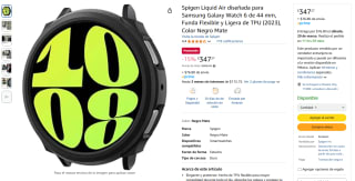 Spigen Liquid Air diseñada para Samsung Galaxy Watch 6 de 44 mm por $347 en Amazon