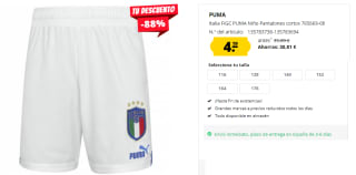 Pantalones Cortos para Peques 1ª Equipacion Italia Puma por 4.19€