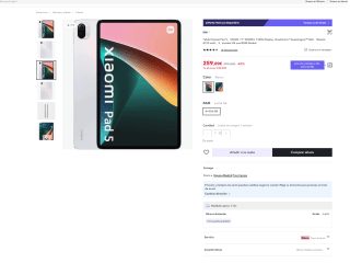 Tablet Xiaomi Pad 5 6GB/256GB por solo 259€