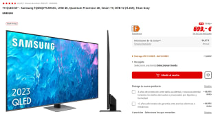 TV QLED 65" Samsung TQ65Q77CATXXC, UHD 4K por 689€
