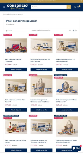 Hasta -20% Packs Gourmet en Consorcio.