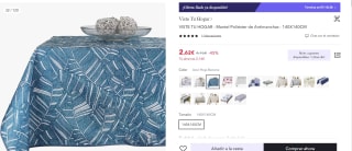 Mantel antimanchas de poliester 140x140 cm varios modelos por 2,62€