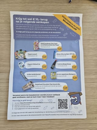 Tot 10 euro cashback op 8 producten uit de Monsterbox