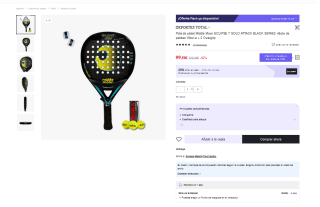 Pala de pádel Middle Moon ECLIPSE 7 GOLD ATTACK BLACK SERIES por solo 69,65€