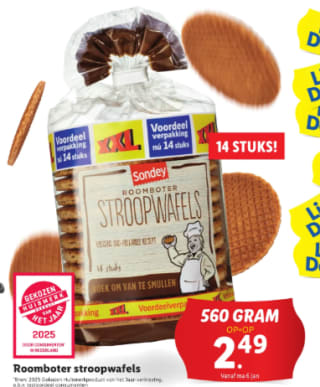 xxl voordeelverpakking stroopwafels voor €2,49 bij de Lidl
