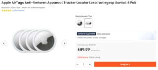 4 stuks Apple Airtags voor €89,99 bij Ochama