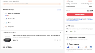 Mini FIREBAT PC AK2 PLUS Intel N100 N150 INTEL N100 16GB+512GB SSD por solo 116,79€