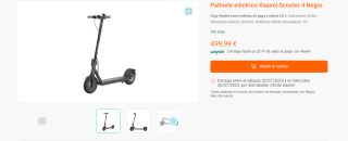 Patinete Xiaomi 4 - Certificado por DGT por 359,99€