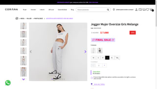 Jogger Mujer Oversize Gris Melange por solo $7.000