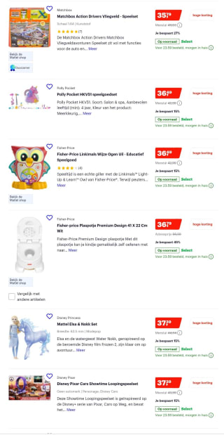 Tot 45% korting bij Bol.com op speelgoedcadeaus