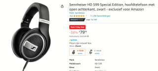 Sennheiser HD 599 SE voor €79,99 bij Amazon