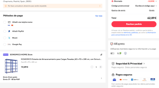 Estante de Almacenamiento para Cargas Pesadas 40x90x180cm con Estructura de Acero a solo 62,89€