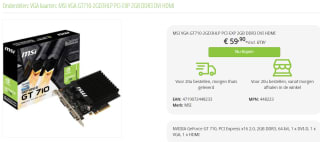 MSI GeForce GT 710 2GD3H LP Videokaart voor €59,90 bij Megamobile