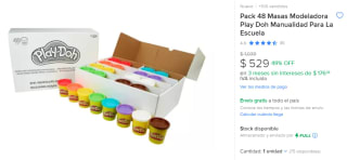 Pack de 48 masas Play Doh por $529 en Mercado Libre