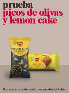 Picos de Olivas y Lemon Cake con la compra de producto SCHAR