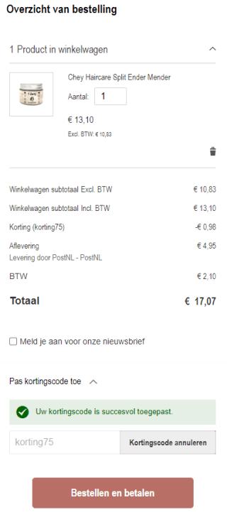 7,5% korting op alles bij Haarpro