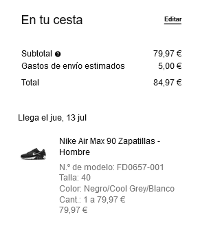 Zapatillas Nike Air Max 90 por solo 79,97€