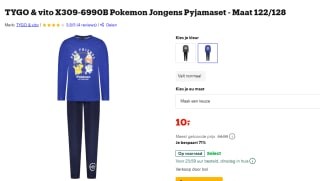 TYGO & vito X309-6990B Pokemon Jongens Pyjamaset voor €10 bij Bol