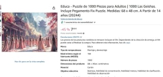 Puzzle de las geishas 1000 piezas por 7,99€