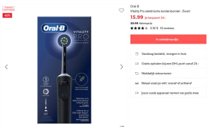 Oral-B Vitality Pro Black Elektrische Tandenborstel voor €15,99 bij de Wehkamp