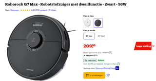 Roborock Q7 Max robotstofzuiger voor €209,99 bij Bol