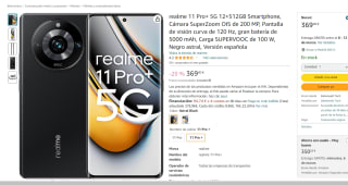 Smartphone Realme 11 Pro+ 5G 12+512GB por 369€