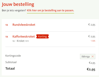 1+1 gratis op alle kroketten bij Kwalitaria