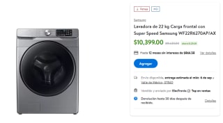Lavarropas Samsung Super Speed 22kg por $9,898 en Walmart