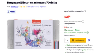 Bruynzeel Kleur- en tekenset 70 delig voor €13,59 bij Bol