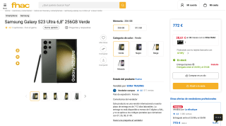 Samsung Galaxy S23 Ultra Verde por 772€