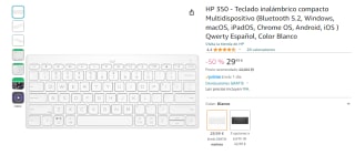 HP 350 Teclado inalámbrico compacto por 29,99€