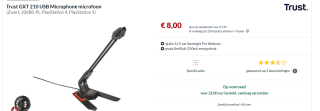 Trust GXT210 USB Microphone + Trust SpotLight Pro Webcam voor€8 bij Alternate