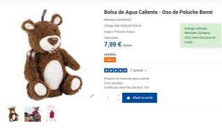 Bolsa de Agua Caliente modelo Oso de Peluche Benni por 7,99€