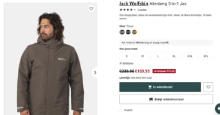 Jack Wolfskin Altenberg 3-In-1 heren Jas voor €169,95 bij Bever