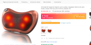 Almohada eléctrica de masaje por 11.52€