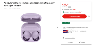 Auriculares Samsung Galaxy Buds 2 Pro por 65,27€