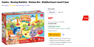 Jumbo - Racing Rabbits - Deluxe Set - Knikkerbaan voor €18,04 bij Bol