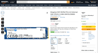 Kingston NV3 NVMe PCIe 4.0 SSD Interno 2TB por 99,90€