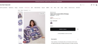 Women'secret Cojín tacto suave étnico Snoopy por 3,99€€