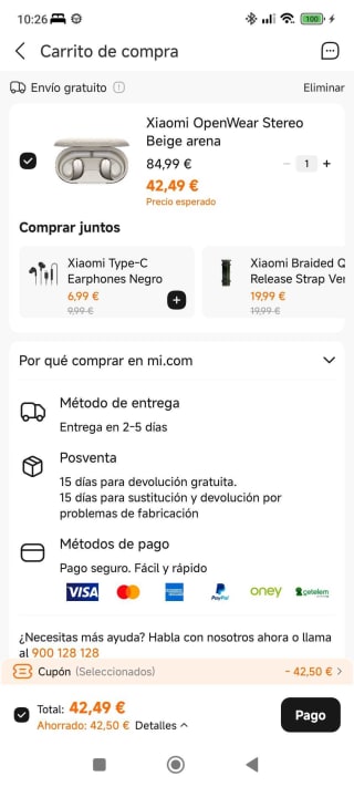 Xiaomi OpenWear Stereo por 42,49€