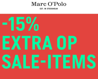 15% extra kassakorting op de sale van Marc O'Polo