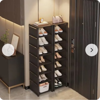 Organizador de zapatos de múltiples capas, estante apilable de ahorro de espacio para esquina de pared