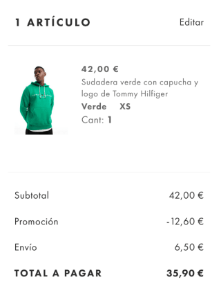 Sudadera con capucha Tommy Hilfiger Verde por solo 31,50€