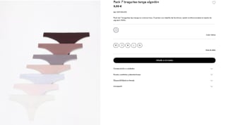 Pack 7 braguitas tanga algodón por 9,99€