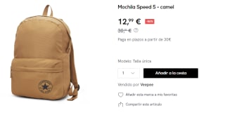 Mochila Converse Speed 5 por 12.99€