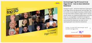 Tickets voor Herinneringen Top 50 Concert in de Ziggo Dome voor €15,50 bij ActievandeDag