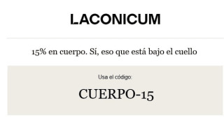 15% descuento en seleccionados desde Laconicum